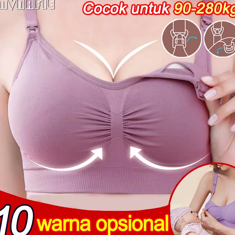 Promotion Bra Menyusui Tanpa dadaTerbuka penuh berkumpul anti kendur kapas murni nyaman dan bernapas