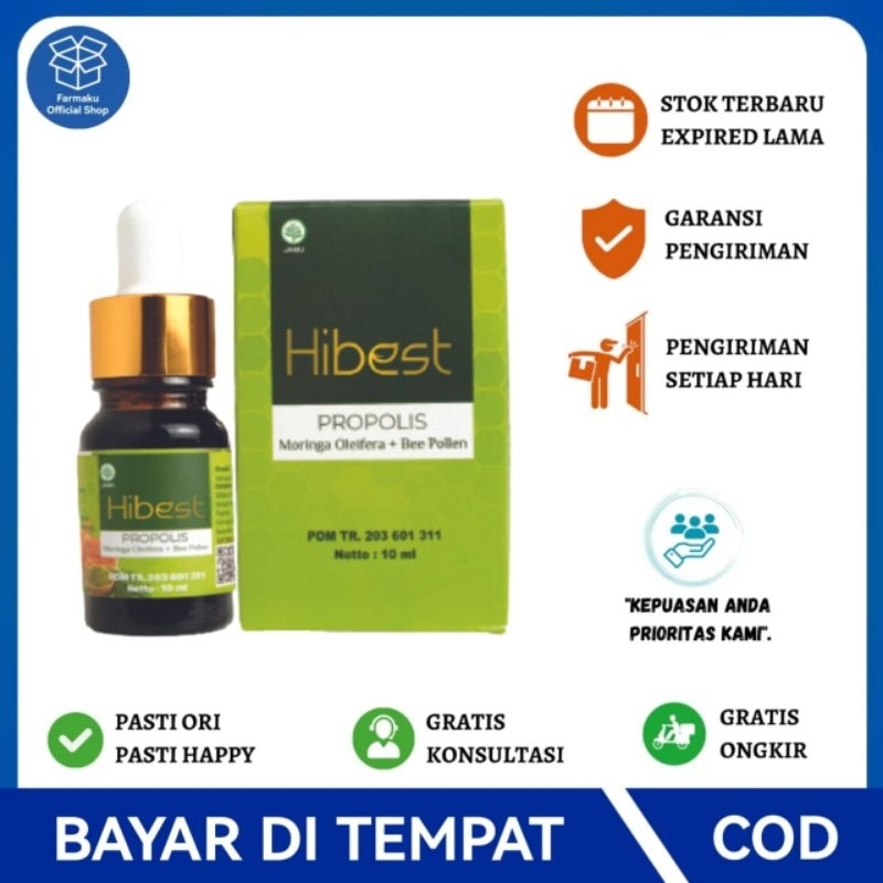 Hibest Propolis Plus Asli Original Herbal Diabetes, Kolestrol, Liver