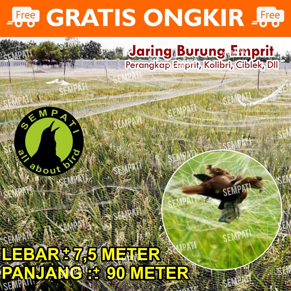 12.12 Flash Sale JARING BURUNG JARING PADI JARING EMPRIT JARING SAWAH 7,5 x 90 METER JEBAKAN PERANGK