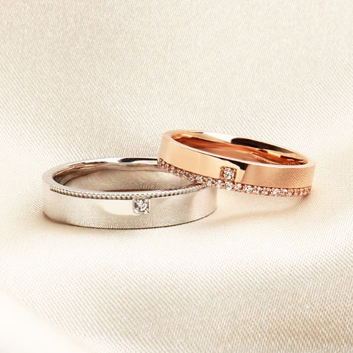 Cincin Kawin Couple Nikah Lamaran Pasangan Perak Tunangan Palladium Platinum Emas AL90