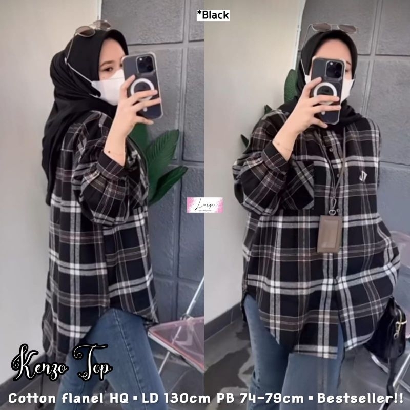 Kenzo Top By Laiqa || Kemeja  Flanel Wanita