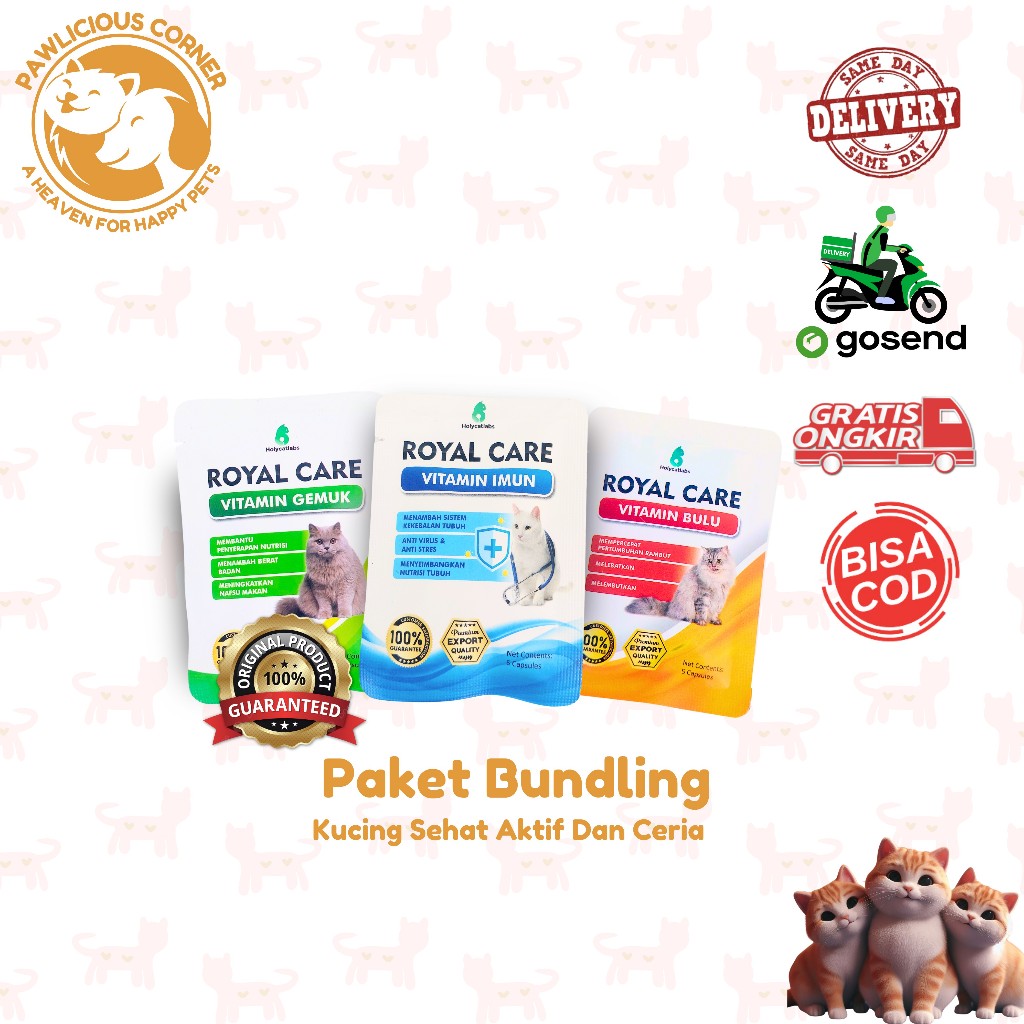 Paket Ekonomis Vitamin Bulu kucing dan anjing Vitamin Imun | Vitamin Penambah Nafsu Makan ampuh