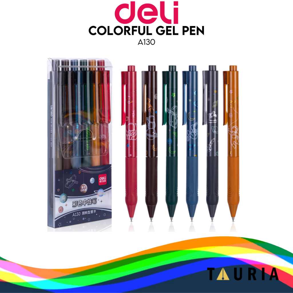 

Deli Colorful Gel Pen / Gel Pen 6 Warna Bertema Astronot A130