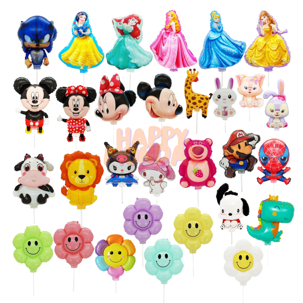 Happymunday Balon Foil Stik Karakter Satuan