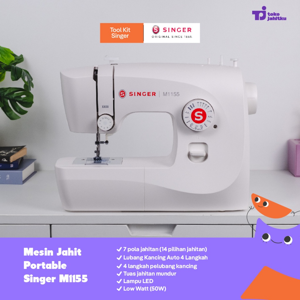 Mesin Jahit Portable Singer M1155 | Mesin Jahit Portable Multifungsi Singer M1155