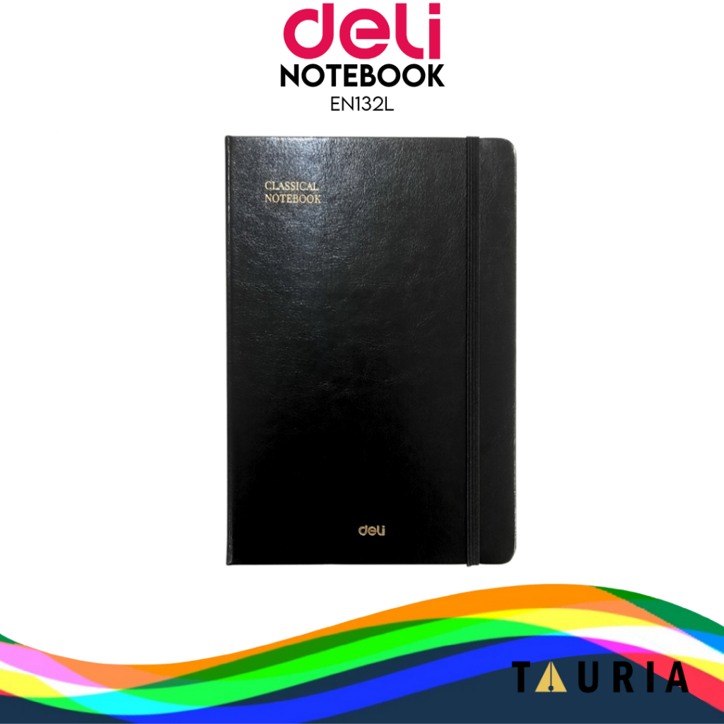 

Deli Leather Cover Notebook / Buku Catatan / Agenda Sampul Kulit A5 96 Lembar 70GSM Hard Cover EN132L