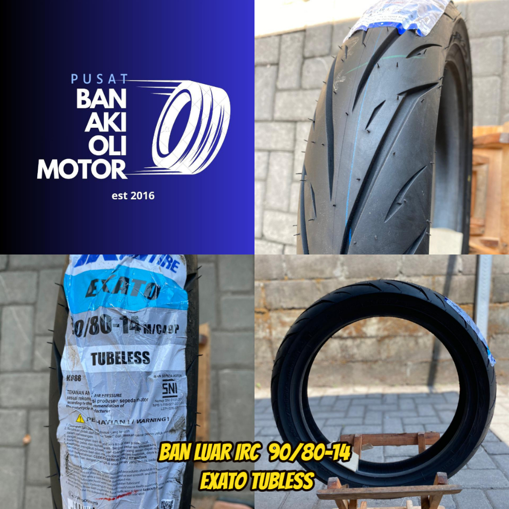 IRC- BAN LUAR IRC 90/80-14 // BAN LUAR UKURAN 90/80 RING 14 EXATO TUBELESS