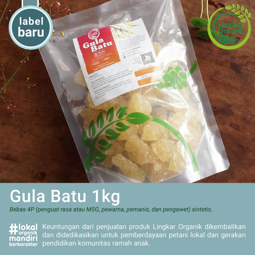 

GULA BATU (Rock Sugar) 1Kg Natural Lingkar Organik