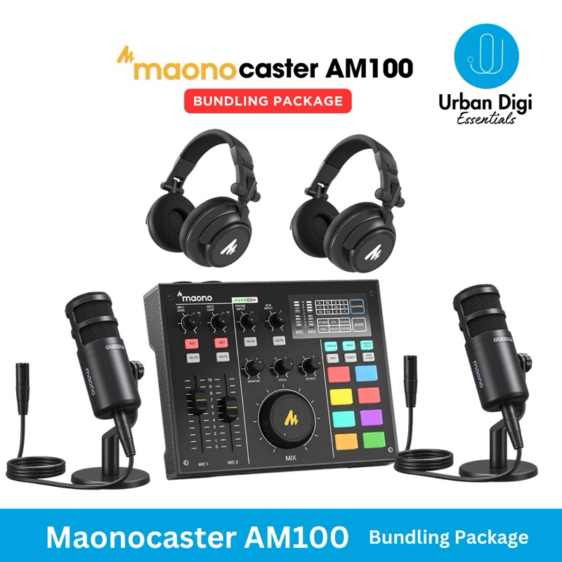 Maono Maonocaster AU-AM100 Starter Bundle Portable Podcast Studio