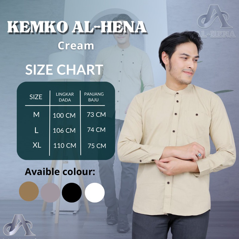 KEMKO PRIA POLOS WARNA CREAM LENGAN PANJANG PREMIUM QUALITY TERBARU BRAND AL–HENA ORIGINAL||FASHION 