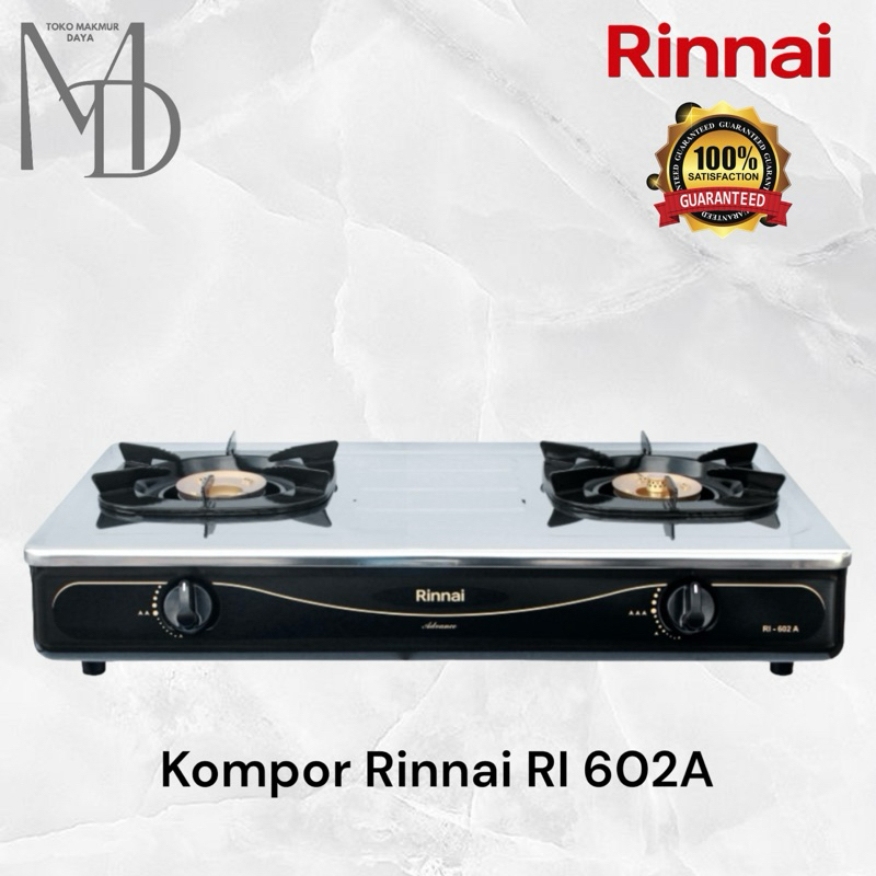 Kompor Gas Rinnai 2 Tungku RI 602 A / RI602A / 602 Stainless