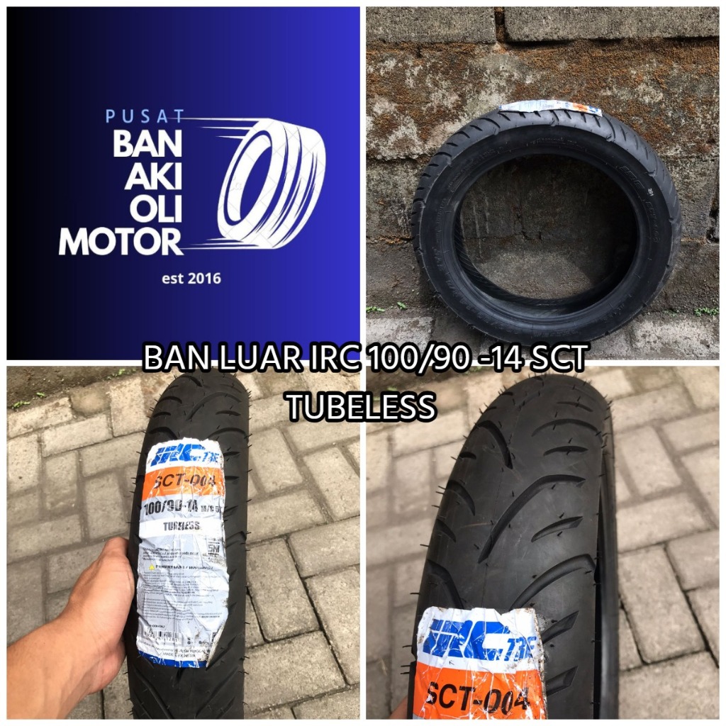 IRC- BAN LUAR IRC 100/90-14 // BAN LUAR IRC UKURAN 100/90 RING 14 SCT-004 TUBELESS