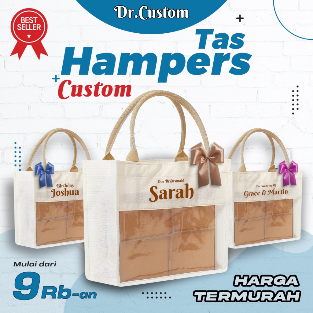 

Custom Tas Sovenir Nikah-Tas Hampers Promosi-Tas Bridesmaid-Sablon
