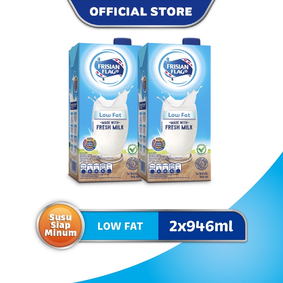 

Stok terbaru Frisian Flag Family UHT Low Fat 946 ml x 2 pcs !