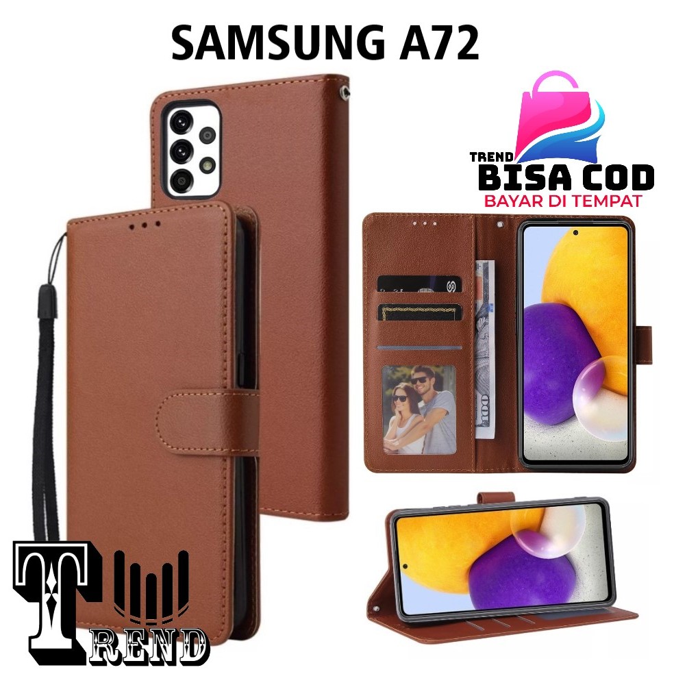LEATHER CASE FLIP SAMSUNG A72 - FLIP CASE KULIT UNTUK SAMSUNG A72