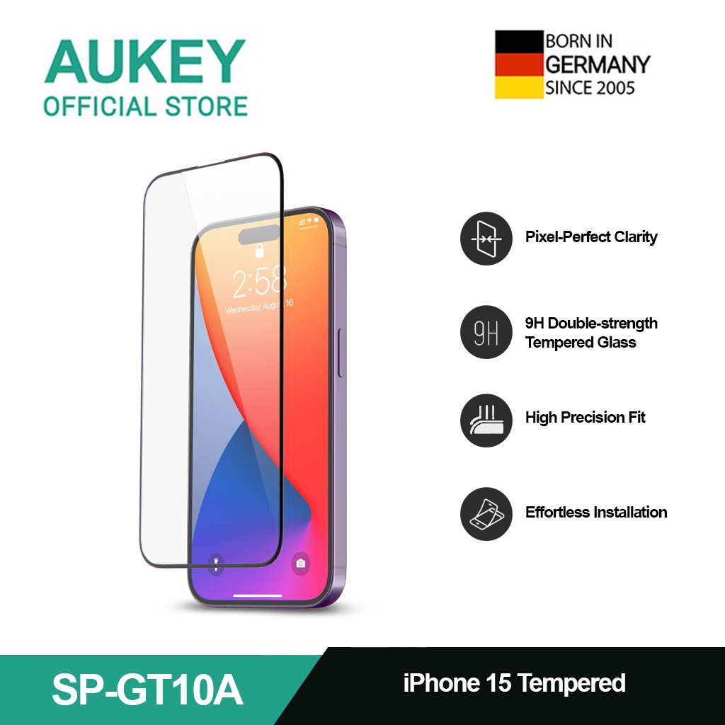 AUKEY iPhone 15 Premium Tempered Glass SP-GT10 Screen Protector