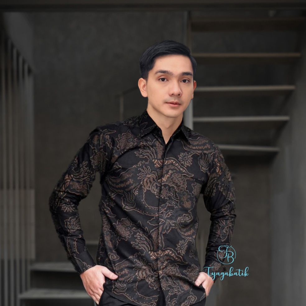 Kemeja Batik Slimfit Lapis Furing Premium 1038 Tyaga Batik Terlaris (