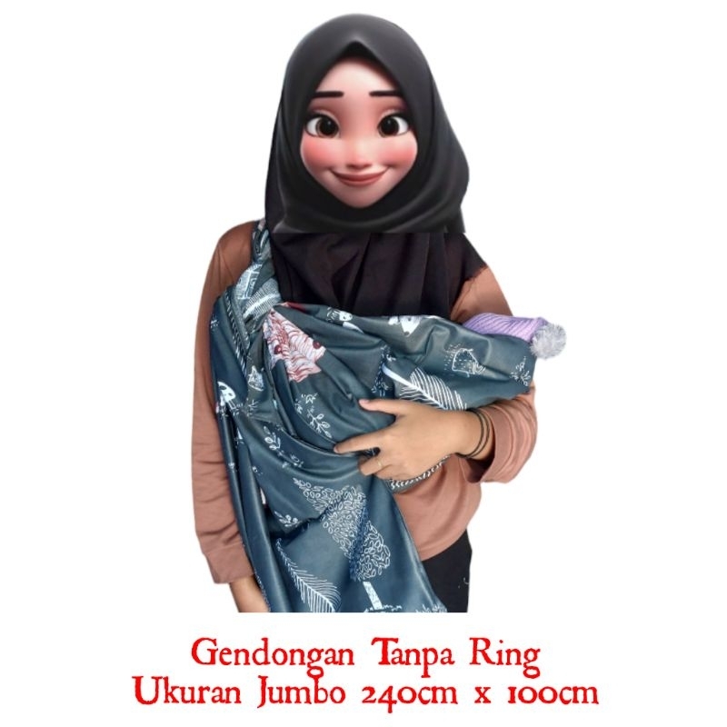 Gendongan Bayi Cukin Motif Bahan Katun CVC Premium Tanpa Ring Jarik Modern