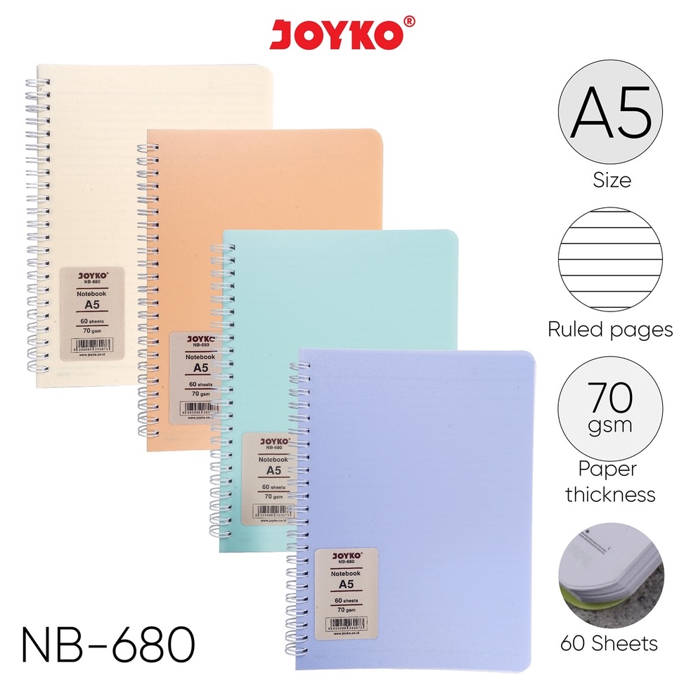 

Ruled Notebook Diary Agenda Buku Catatan Bergaris Joyko NB-680 60 Lembar