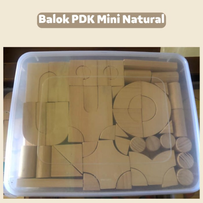 Balok PDK Mini Natural - Balok Kayu Natural Mainan Kayu Anak Murah