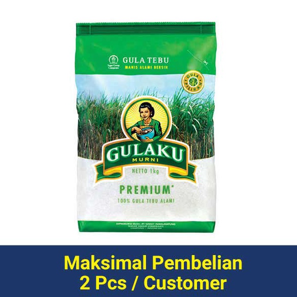 

[❀S72>] GULAKU GULA TEBU PREMIUM PUTIH 1 KG Harga mantul