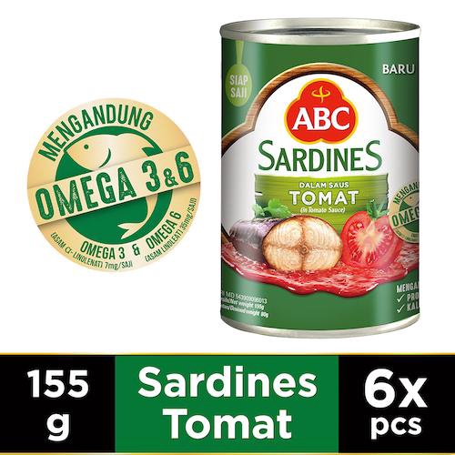 

12.12 FLASH SALE ABC Sarden Saus Tomat 155 gr - Multipack 6 pcs !!