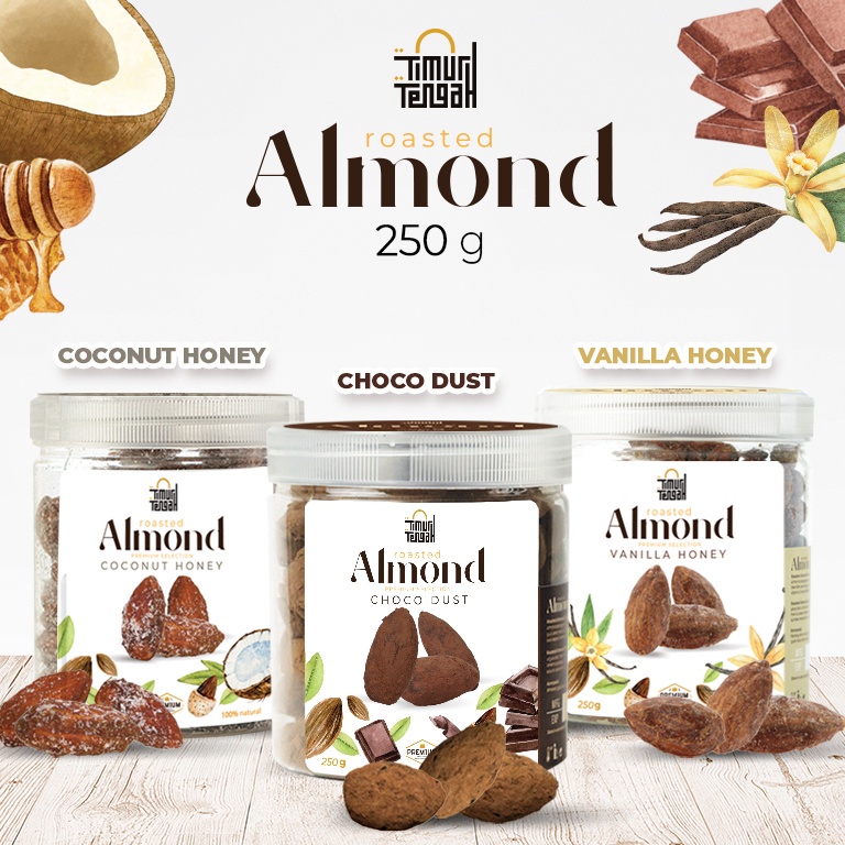 

H4rga Murah Timur Tengah Kacang Almond Cokelat 250 gr Original Premium Cuci Gudang