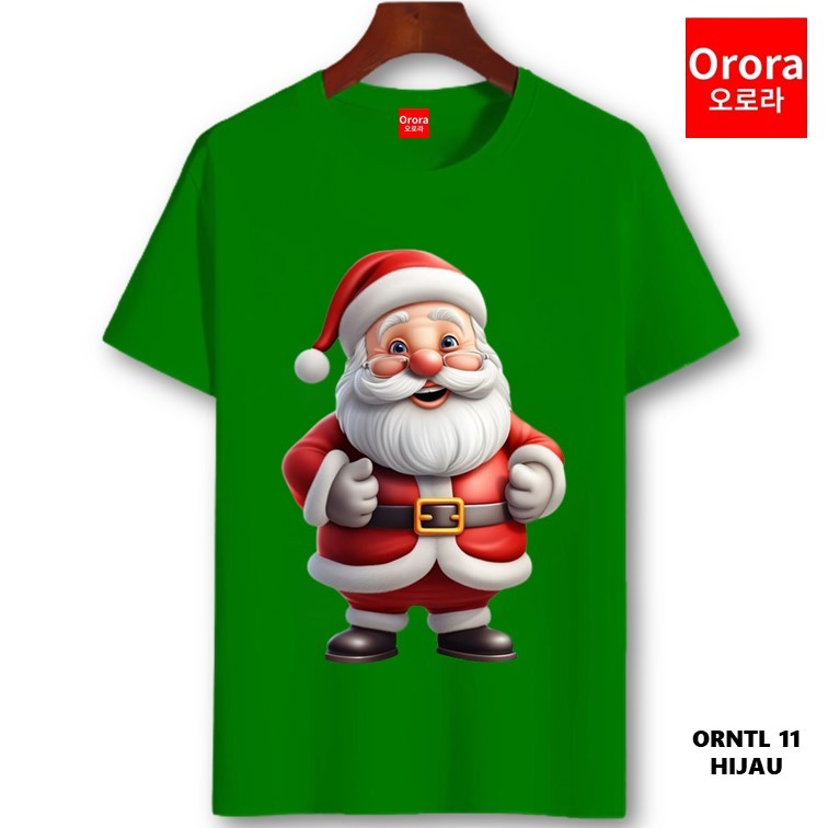 Orora Kaos Distro Premium Natal - Baju Atasan Sablon Pria Wanita Warna Hitam Putih Ukuran S M L XL XXL XXXL keren Original orntl 12-31