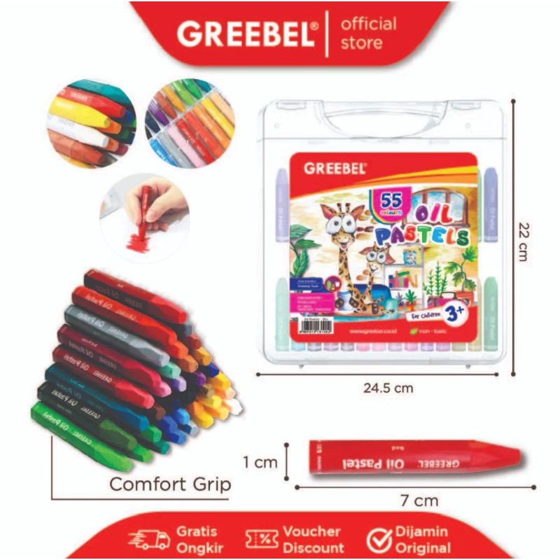

YUH Crayon Oil pastel Greebel 55 warna ( 1set/55wrn )