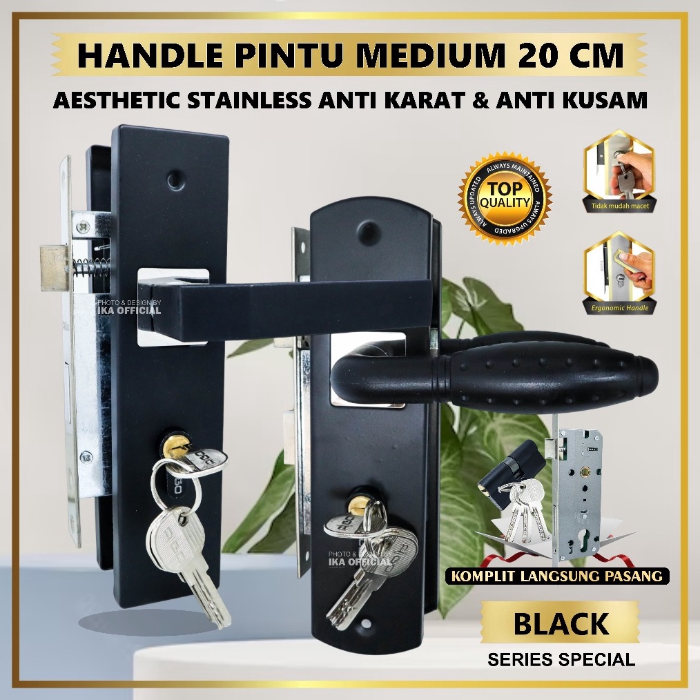 ✨TERBARU✨ Kunci Pintu Sedang Tanggung BLACK SERIES / Handle Pintu Medium BLACK SERIES Handle Pintu U