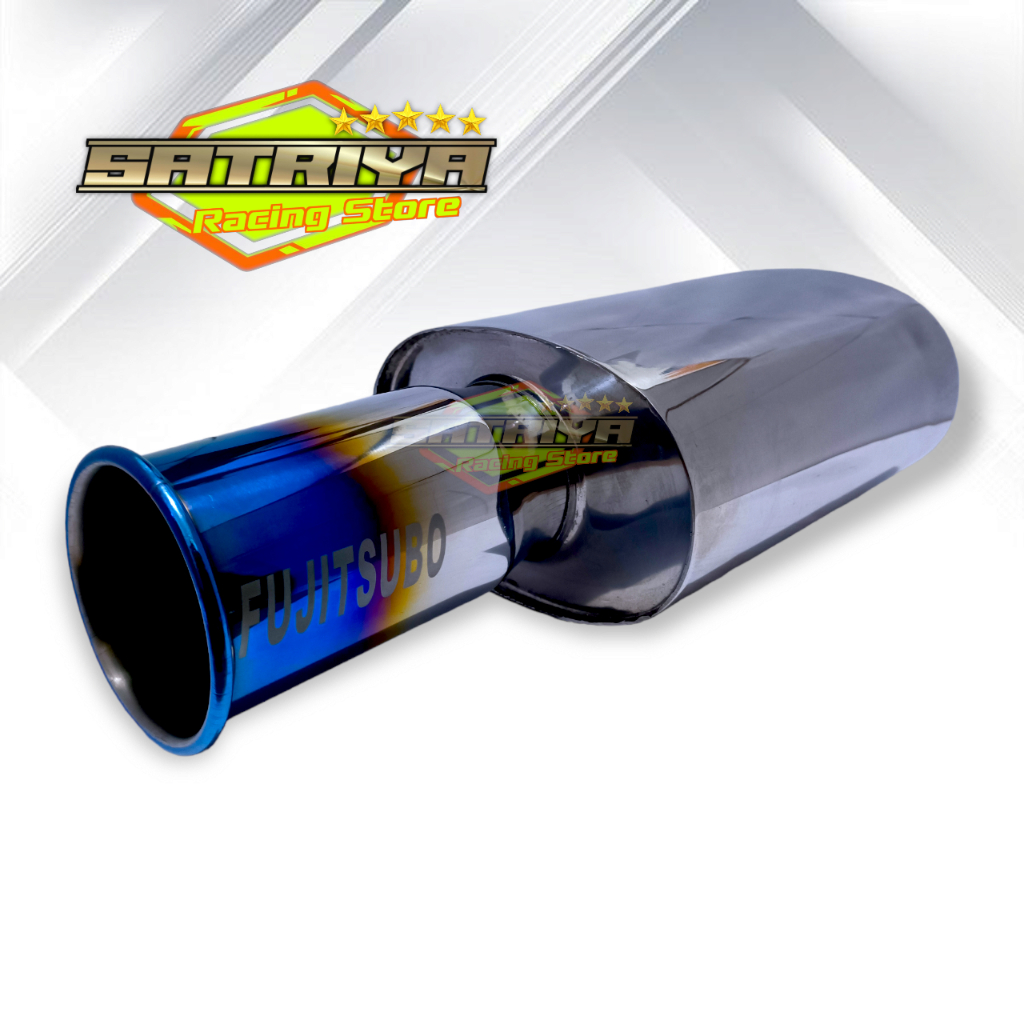 Knalpot Racing Mobil FUJITSUBO Biru Full Stainles Bass Adem Bulat Empuk Kenalpot Mobil Avanza Vios S