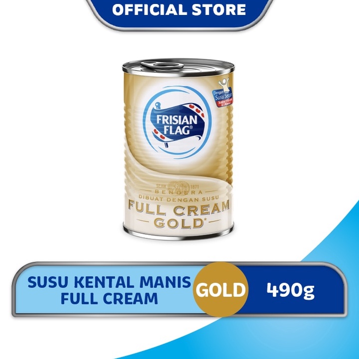 EC3561 Frisian Flag Susu Kental Manis Gold Kaleng 490gr ➞COD