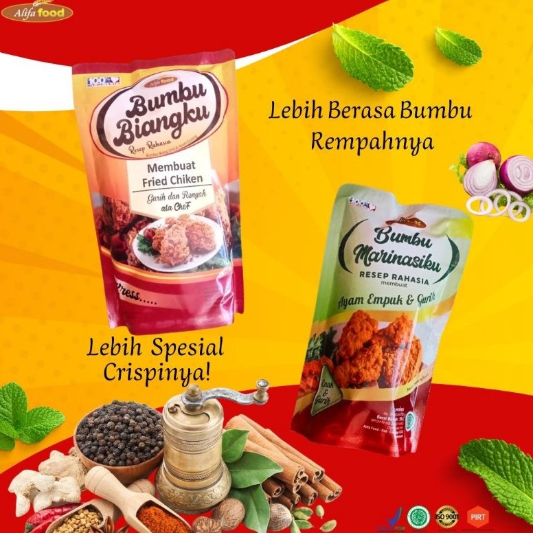 

Terupd@te [PE] Alifa Food Tepung Bumbu Crispy Biangku & Marinasiku / Bumbu Biang Crispy / Tepung Crispy Renyah Murah