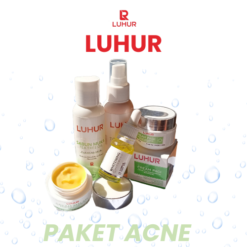 Paket Acne Luhur Skincare Perawatan Kulit Wajah Muka Berminyak Berjerawat Acne Ampuh Aman Bpom Pemut