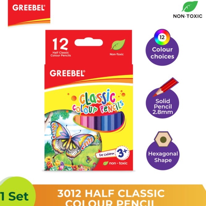 

modelTipe NXP937 Pensil Warna Greebel 3012 Half Classic Colour Pencil - 12pcs.