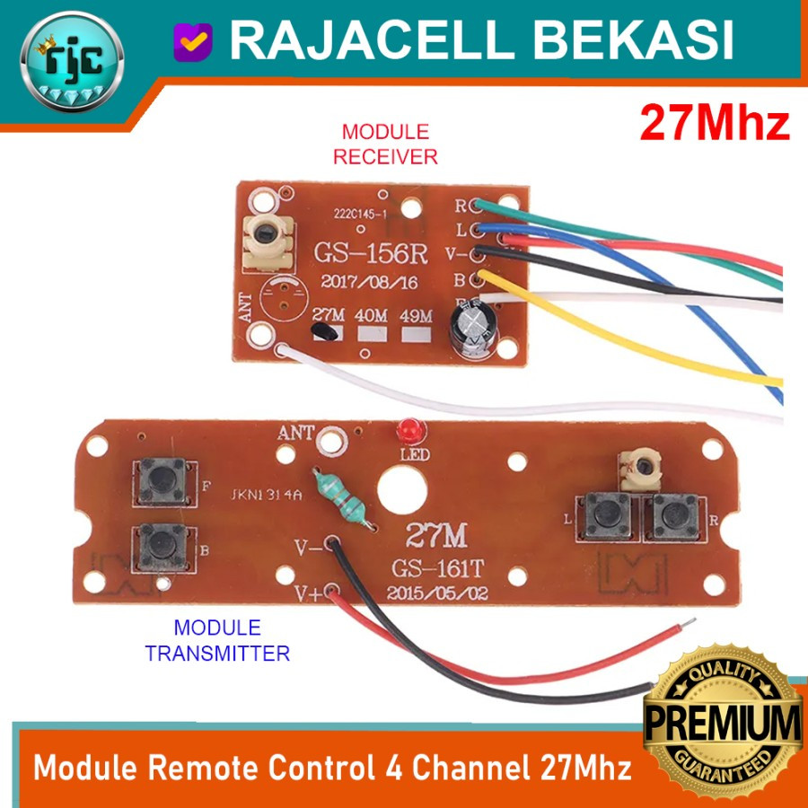 Module PCB Mainan RC Remot Kontrol Universal 27Mhz 4CH GS-161T GS-156R
