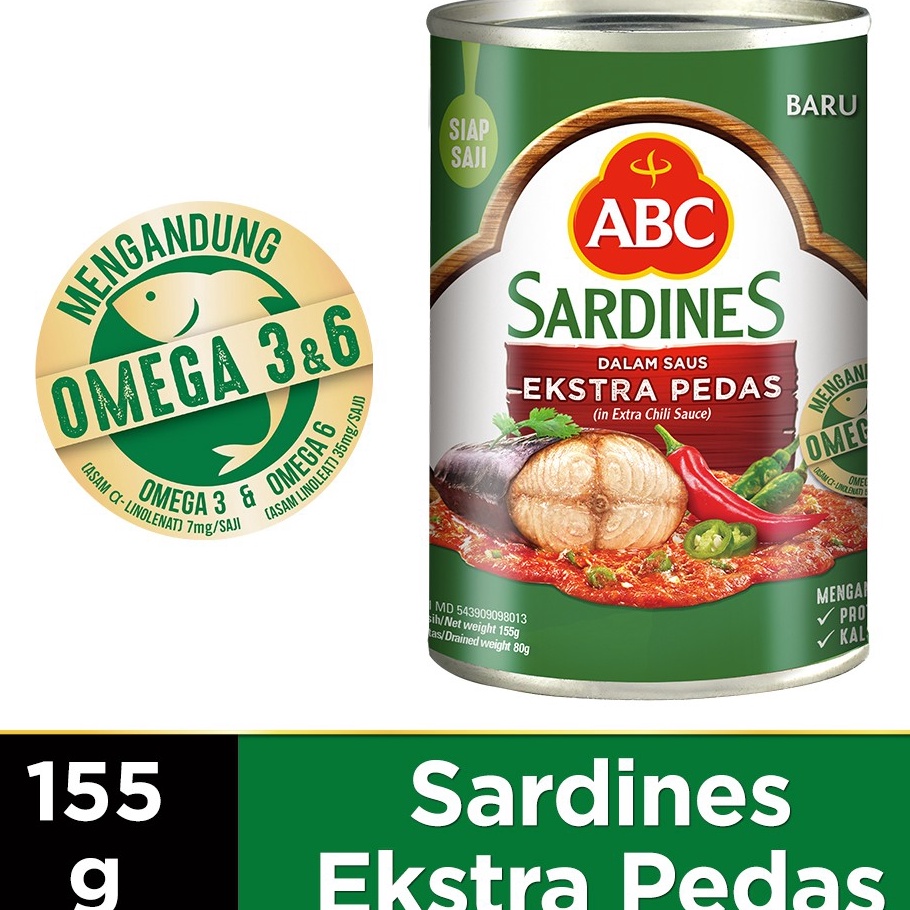 

[KODE JIV7V] ABC Sarden Saus Extra Pedas 155 g