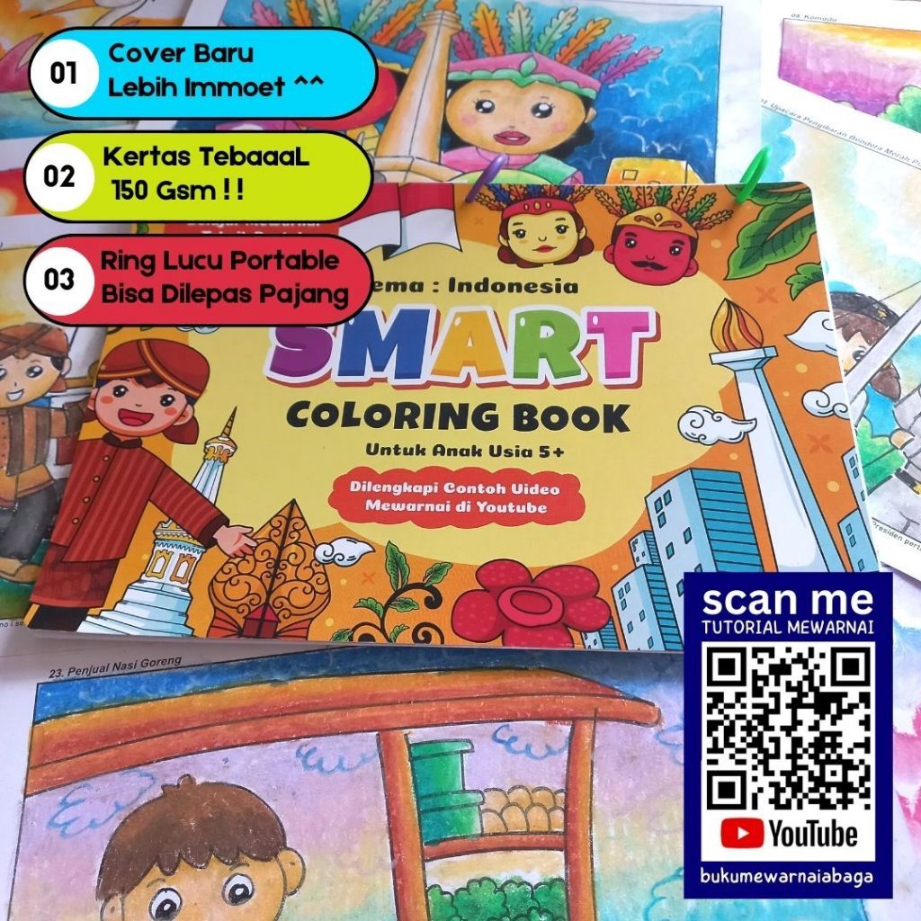

Smart Coloring Book Indonesia/ Belajar Mewarnai Gradasi