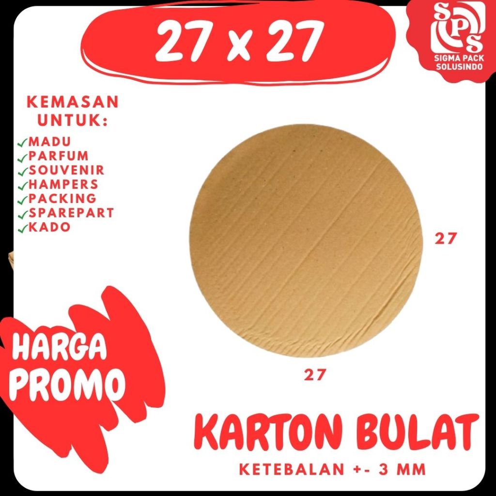 

Karton Bulat 27x27 Box Dus Packing Kotak Kemasan Coklat Polos Lingkaran