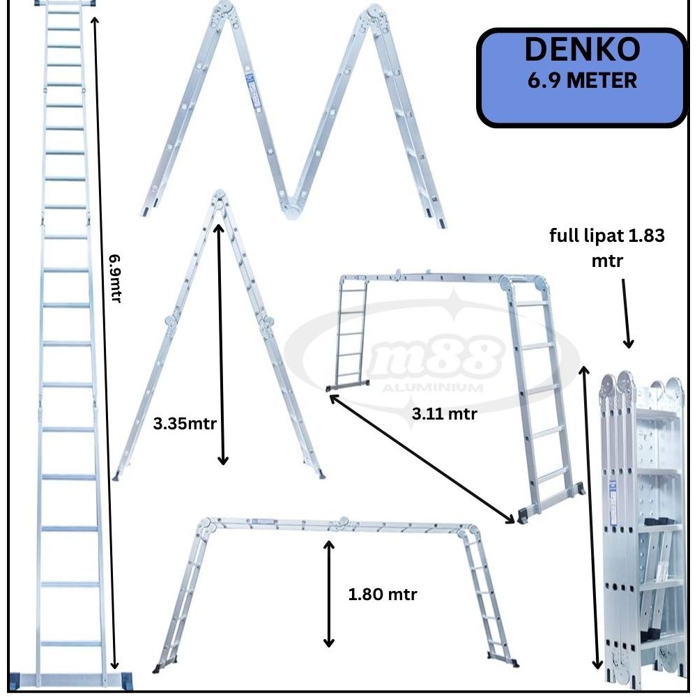 tangga multipurpose tangga lipat 6 meter 6.9 meter denko
