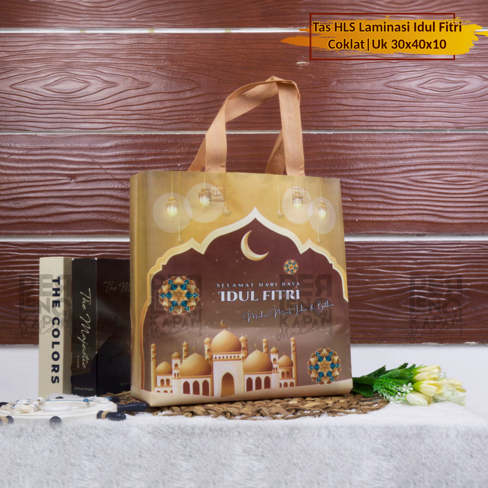 Tas Spunbond Laminasi Idul Fitri Lipat Samping ukuran 25x35 cm 30x40 cm 40x35 cm / Tas Goodie Bag Lebaran Bingkisan Parcel Murah