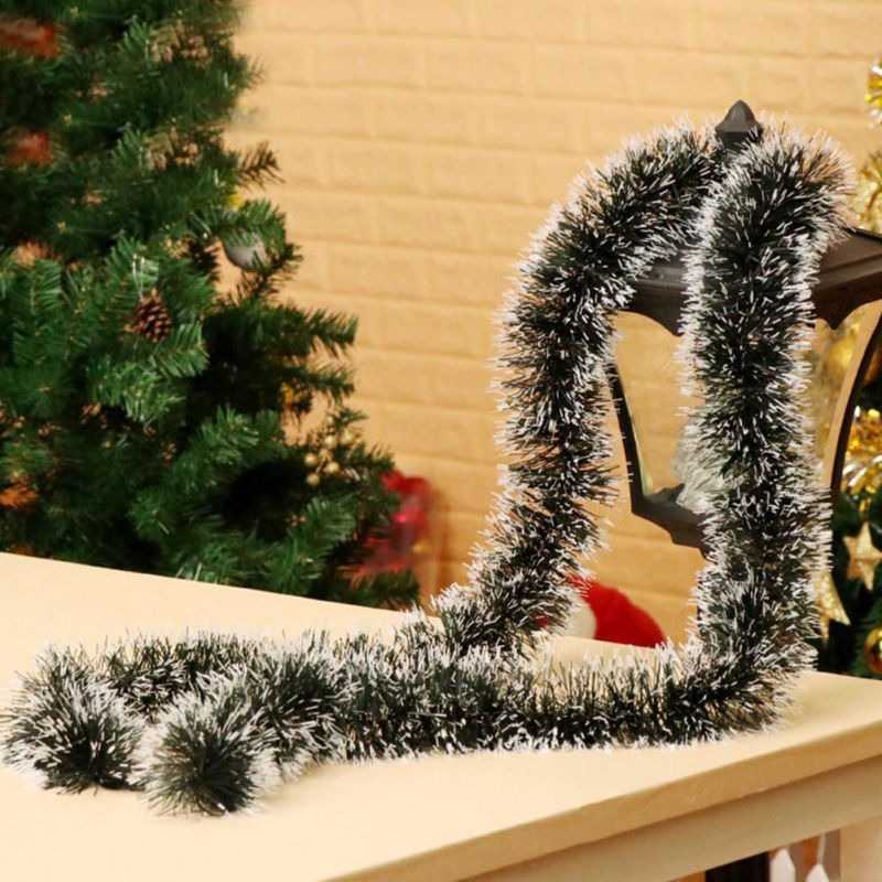 Slinger Natal Warna Hijau Salju / Hiasan Pohon Natal / Rumbai Natal