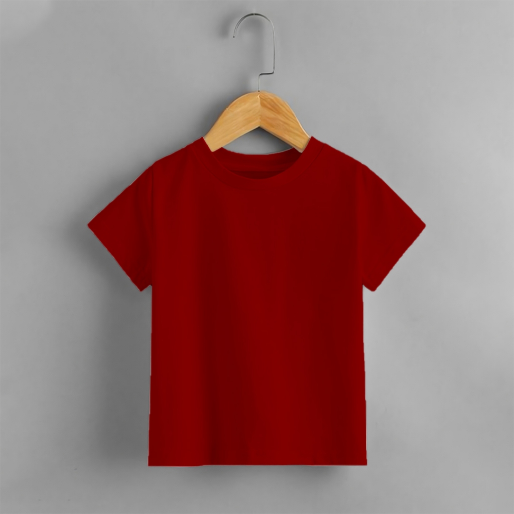 Baju Kaos Anak Usia 1 - 10 Tahun Warna Merah Maroon / Kaos Atasan Anak Merah Maroon Polos