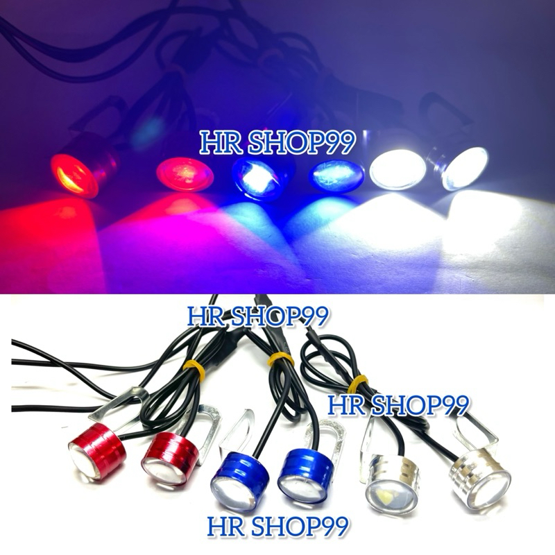 Sepasang Lampu LED mata elang 2 mode Eagle eye breket spion 12volt motor mobil universal