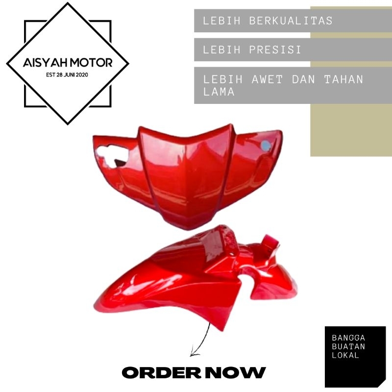 Cover Bodi Batok Depan Spakbor Depan Honda Vario 110 CW Warna Merah