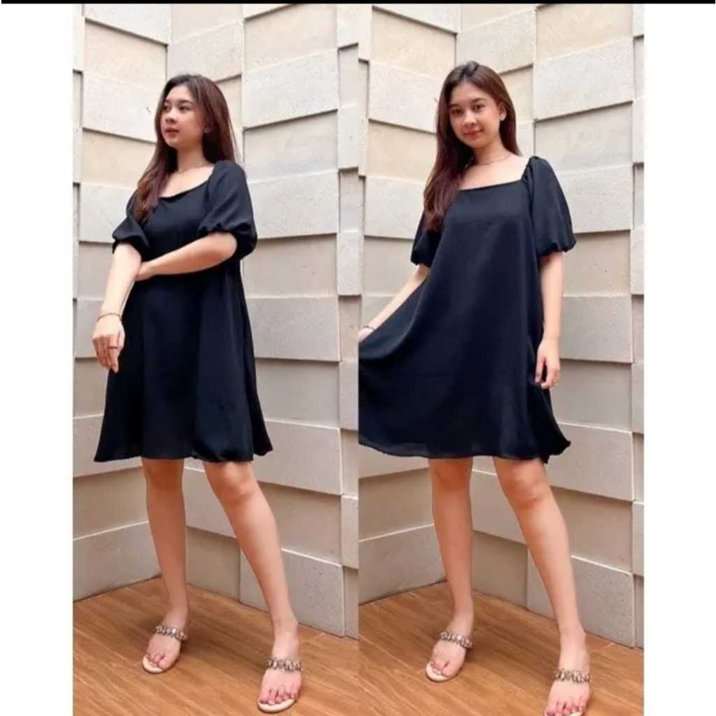 Nikita midi dress bahan crinkle airflow premium terbaru