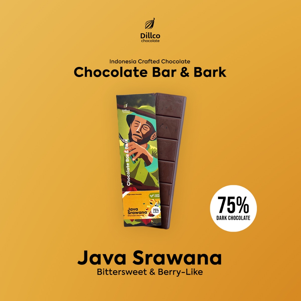

Dillco Chocolate - JAVA SRAWANA Chocolate BAR & BARK 35gr