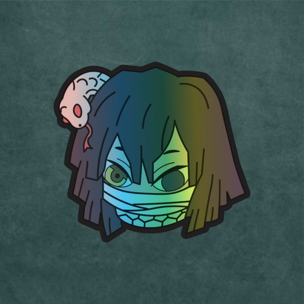 

Stiker Anime Hologram Obanai Iguro Demon Slayer Case Hp dan Laptop 7 Cm