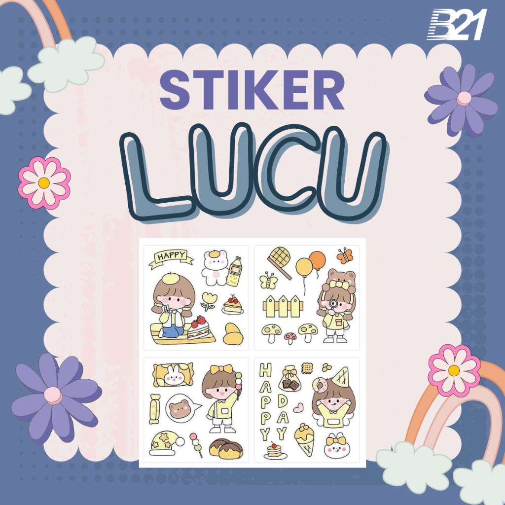 

B21 Stiker Lucu Aestethic / Sticker Lucu Aestetich / Cetak Sticker Sheet Pack Kiss Cut Sticker Sheet HP Laptop - Stiker Sheet Pack