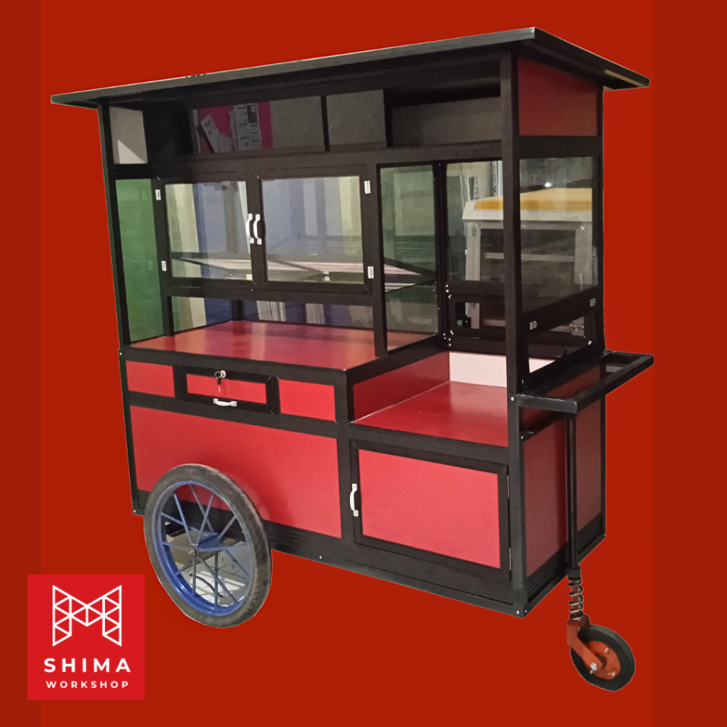 gerobak dorong aluminium